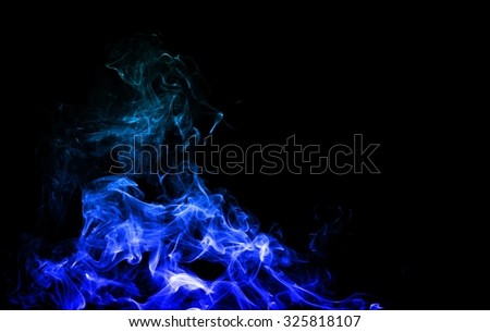 movement of smoke, Abstract Light blue smoke on black background, Light blue background,Light blue ink background