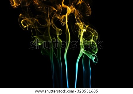 movement of smoke, Abstract blue and orange smoke on black background, smoke background,blue and orange ink background, blue and orange fire