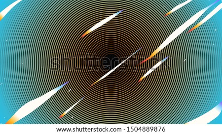 Vintage retro future-classic of tint circle optical illusion with abstract light shapes and grain effect, nostalgic vhs style background