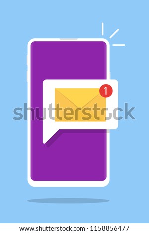 Mobile Phone New Mail Message Illustration Vector Icon