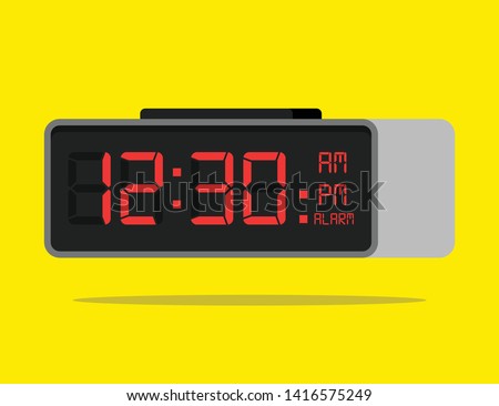 Digital alarm clock. Vector Illustration