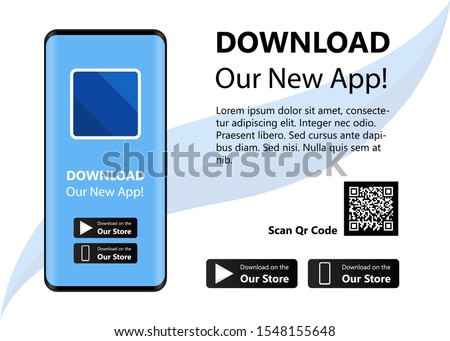 Download our new app ,Mobile App Interface Concept Blank Illustration Vector