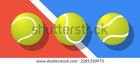 Tennis Ball set on court vector