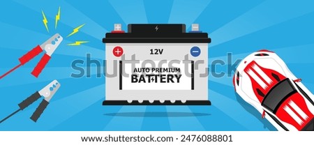 Car battery jumper power cables illustration vector