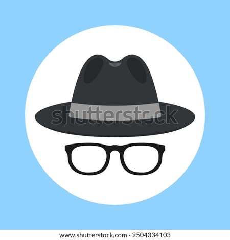 Spy icon. Browse the web privately in Incognito mode. VPN. Virtual private network. Vector icon isolated on white background