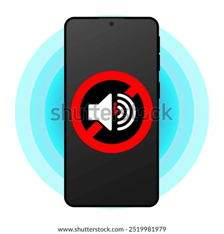 Phone silent mode icon pictogram. Soundless cellphone mobile vibration mute silence icon