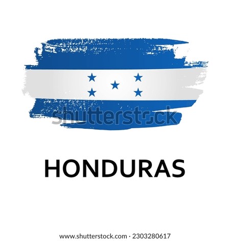 National symbol - flag of Honduras isolated on white background. Hand-drawn illustration. Flat style.
