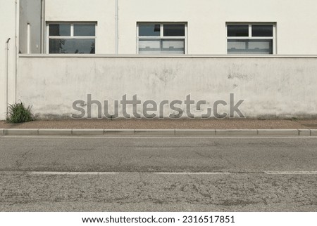 Similar – Image, Stock Photo Weeds in front of a construction fence with wooden boards in front of a new building with scaffolding at the harbour in Offenbach am Main in HesseUrbanityUrban life