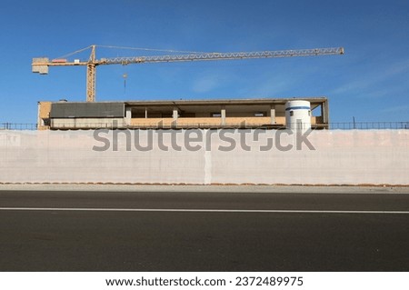 Similar – Image, Stock Photo Construction site barriers and footpath