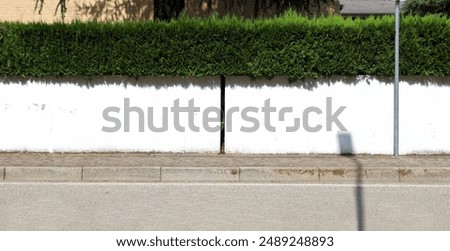 Similar – Image, Stock Photo Weeds in front of a construction fence with wooden boards in front of a new building with scaffolding at the harbour in Offenbach am Main in HesseUrbanityUrban life