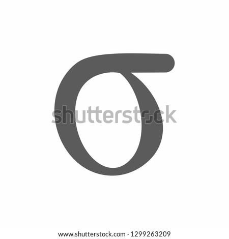 Sigma icon Greek Alphabet letter  Vector