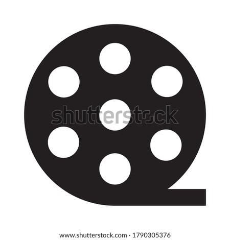 Film reel icon vector logo design