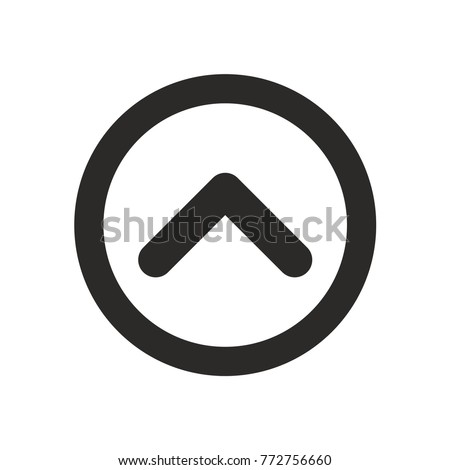 Up arrow icon in flat style on white background vector illustration