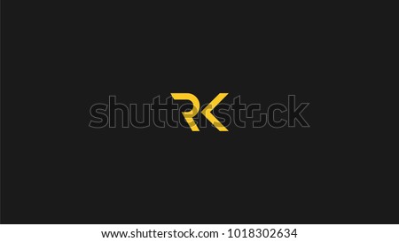 RK KR alphabet abstract letter logo design with k and r or r and k Stok fotoğraf © 