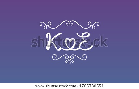 Alphabet K and E Logo couple name for wedding save the date monogram bride and groom  Stock fotó © 