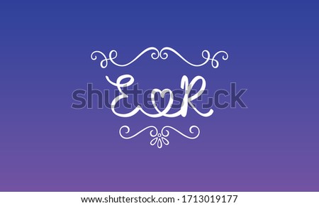 Alphabet E and R Logo couple name for wedding save the date monogram bride and groom  Stock fotó © 