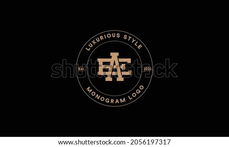 AE OR EA Alphabet monogram abstract emblem vector logo template Imagine de stoc © 
