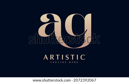 Alphabet AG or GA illustration monogram vector logo template 商業照片 © 