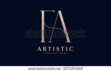 Alphabet FA or AF illustration monogram vector logo template Imagine de stoc © 