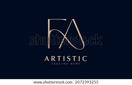 Alphabet FA or AF illustration monogram vector logo template Imagine de stoc © 