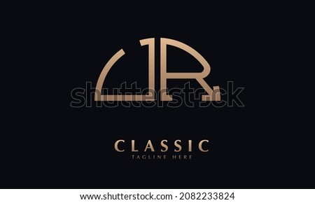 Alphabet UR or RU Half Illustration monogram vector logo template