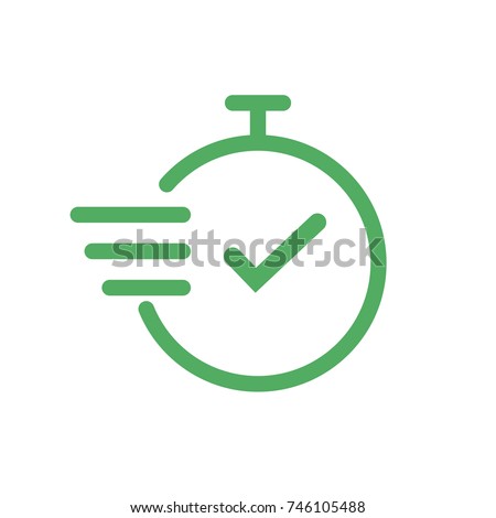 Time icon. Fast time vector icon on white background. Outline clock icon