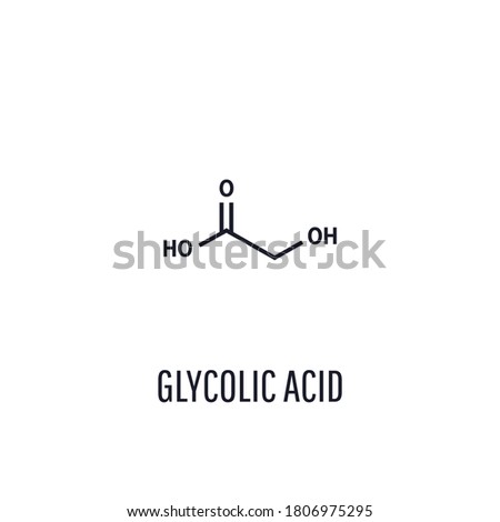 Glycolic acid, hydroacetic acid molecule. Vector illustration on white background