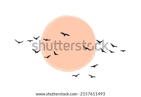 Similar – Image, Stock Photo Flock of birds against dark sky