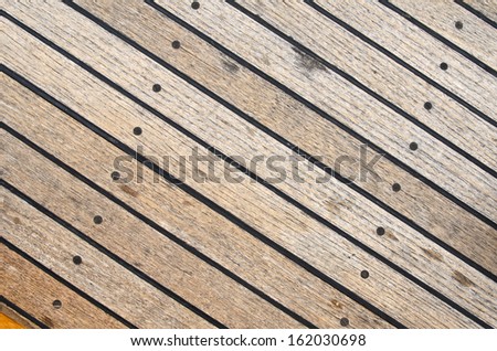 Textured wooden floor on a ship