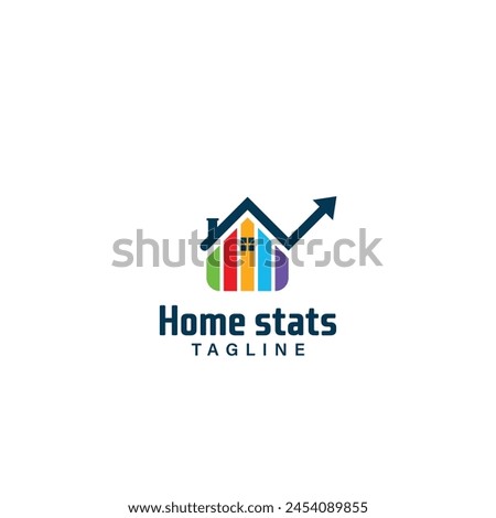 Home Stats, Home finance business report analytic modern Logo Icon Design Symbol Template Flat Style Vector