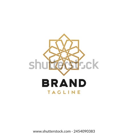 Luxury Geometric Moroccan Islamic Mosaic Zellige Logo Icon Design Symbol Template Flat Style Vector