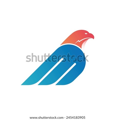 Eagle Bird, letter m Logo Icon Design Symbol Template Flat Style Vector