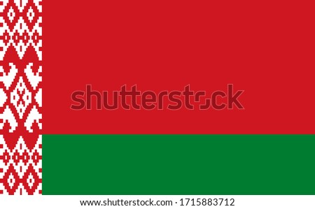 flag of Belarus Republic closeup