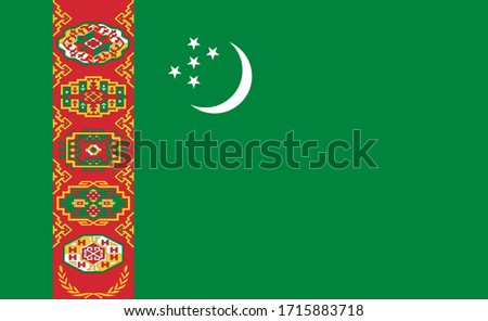 closeup flag of Turkmenistan Republic 