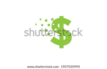 dollar money data green logo symbol icon vector graphic design illustration