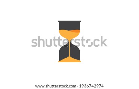 orange hourglass logo symbol vector icon illustration design