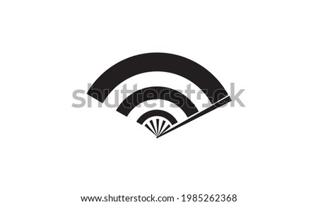 hand-held fan traditional logo symbol vector icon illustration graphic design