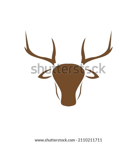 head brown Sika deer logo design, vector graphic symbol icon sign illustration
