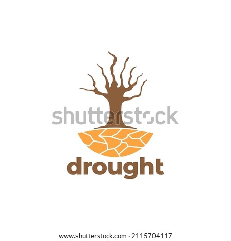 dry trees and dry land logo design, vector graphic symbol icon sign illustration