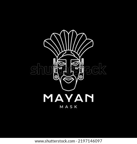 mayan mask logo design vector