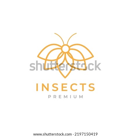 geometric flying honey bee logo design