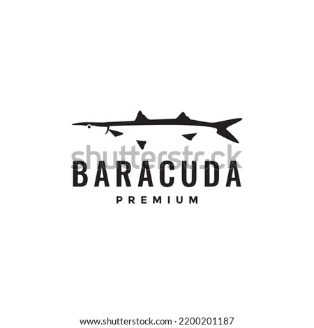 fish barracuda minimal logo design
