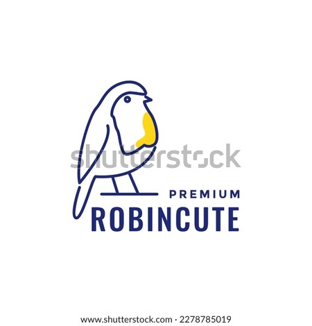 exotic bird beauty american robin line abstract modern logo design vector