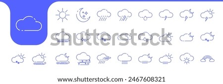 sky cloud line simple modern icon vector design