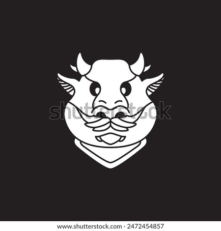 head dragon cartoon old logo design vector