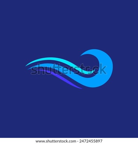 ocean wave vacation modern logo design vector