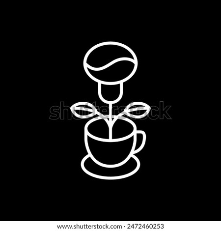 coffee bean cup drink line minimal logo design vector