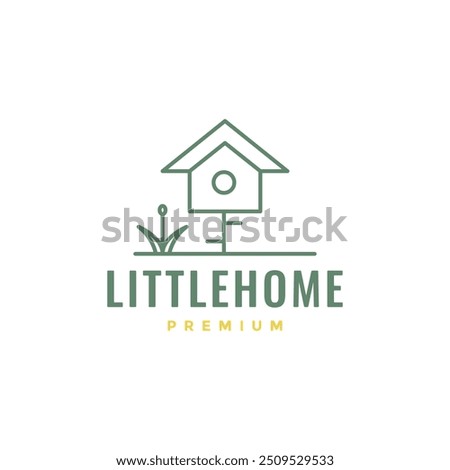 bird house line minimalist logo design vector