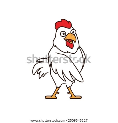 rooster mascot cartoon logo design vector