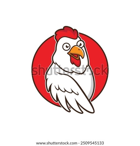 rooster mascot cartoon logo design vector